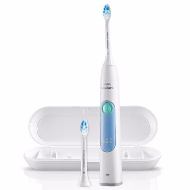 飛利浦（PHILIPS）電動牙刷HX6616/50 成人充電式牙齦護(hù)理型聲波震動牙刷 炫感冰藍(lán)