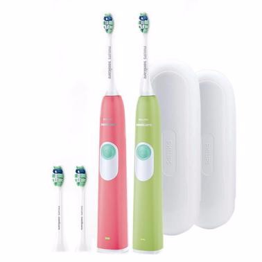 飛利浦（PHILIPS）電動(dòng)牙刷 成人自動(dòng)感應(yīng)充電式聲波震動(dòng)牙刷 情侶2支裝 HX6235/36