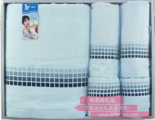 彩格 浴巾1條+毛巾4條組合套裝