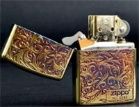 唐草之Zippo在側(cè)-燒金色系列 打火機 ZBT-3-20a