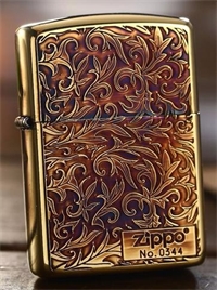 唐草之Zippo在側(cè)-燒金色系列 打火機 ZBT-3-20a