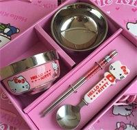 卡通兒童餐具四件套（叮當(dāng)貓/hello Kitty）