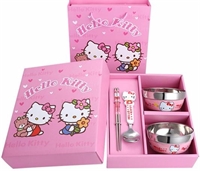 卡通兒童餐具四件套（叮當(dāng)貓/hello Kitty）