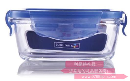 藍(lán)色花朵純凈保鮮盒長方形 385ML  J-5153