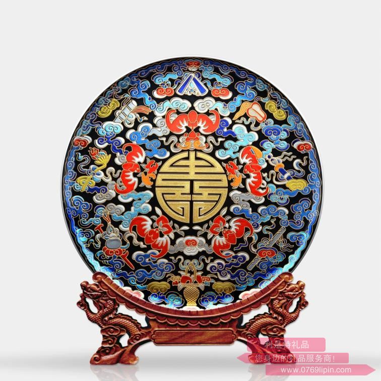 五蝠捧壽（鏡面線雕）