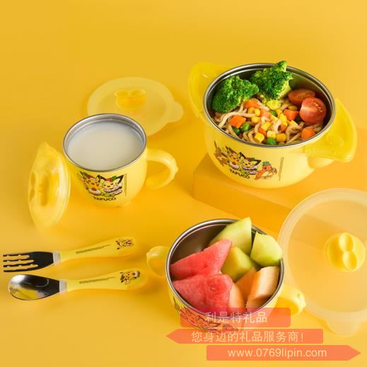 泰福高皮卡丘不銹鋼兒童注水碗5件套 T6430