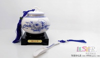 國(guó)色天香茶葉罐（鼓）茶葉勺兩件套（亮）