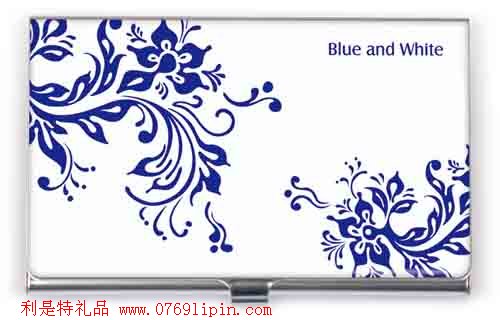 青花風(fēng)尾紋名片盒