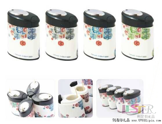 橢圓印花牙簽盒