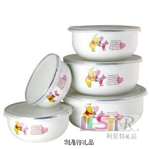 祝福維尼五入搪瓷碗